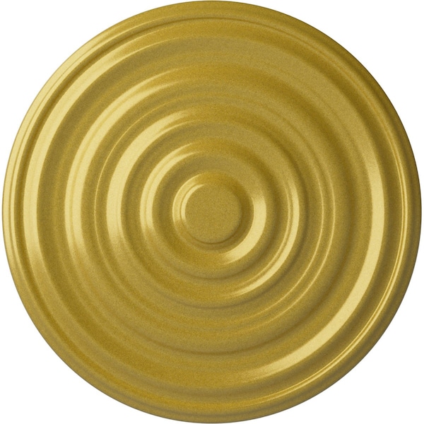 Ekena Millwork Carton Ceiling Medallion (For Canopies up to 3 3/4"), Hand-Painted Rich Gold, 17 3/4"OD x 1 3/8"P CM18CARGS - main